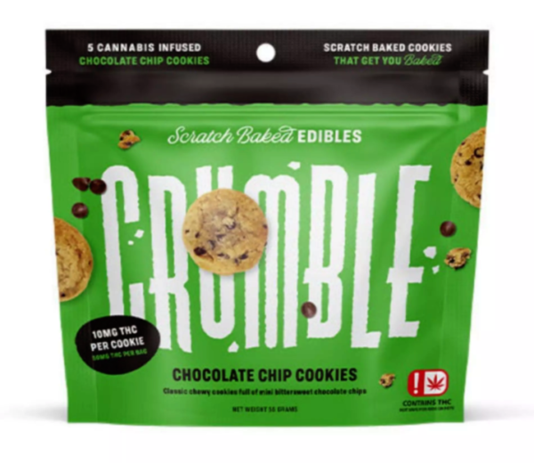 250mg THC Crumble Chocolate Chip Cookies (5 count/50mg each) Woody's